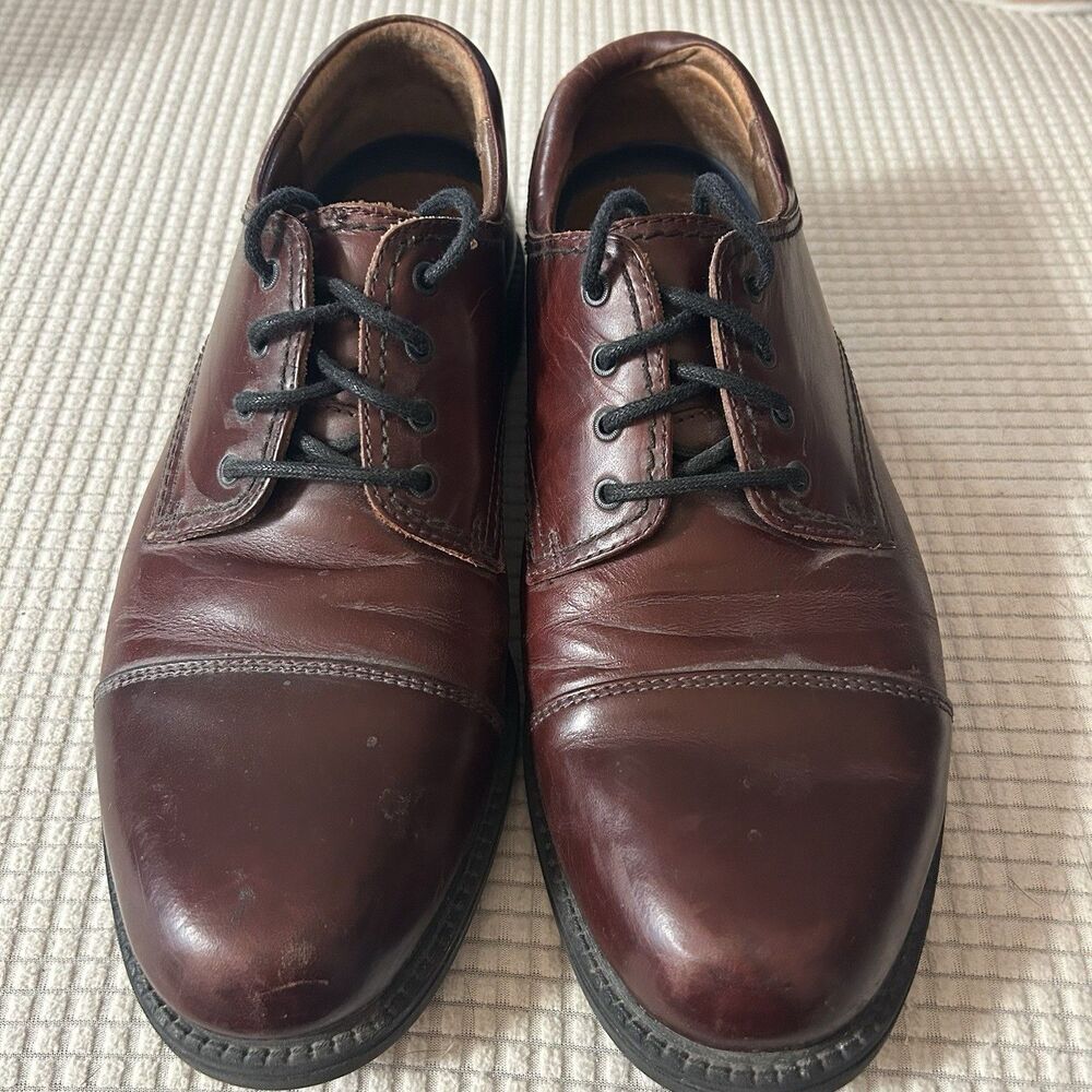 DOCKERS Mens Shoes 9 M Brown Leather Dress Oxfords Lace Up Cap Toe